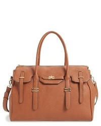 Sole Society Faux Leather Weekend Satchel Brown