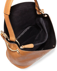 Neiman Marcus Sophia Studded Faux Leather Hobo Bag Vachetta