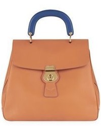 Burberry Two Tone Leather Top Handle Satchel