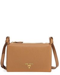 Prada Vitello Daino Double Gusset Shoulder Bag