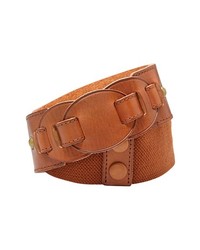 Fossil Stretch Leather Belt Brown Large