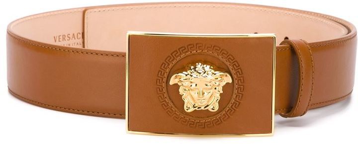 Versace Medusa Rectangular Buckle Belt in Black for Men