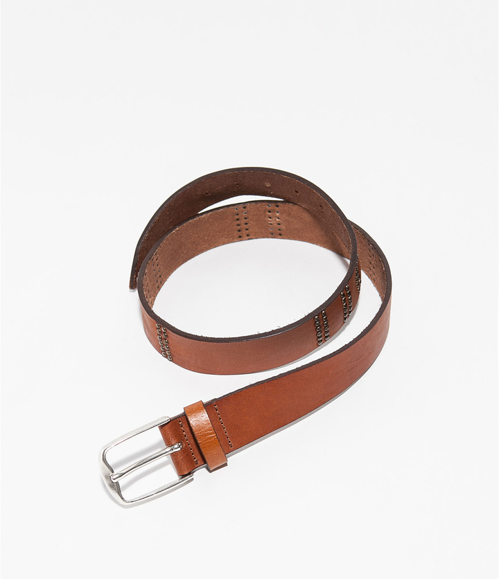 Zara Studded Leather Belt, $49 | Zara | Lookastic