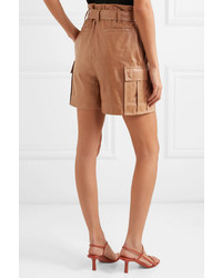 Brunello Cucinelli Belted Leather Shorts
