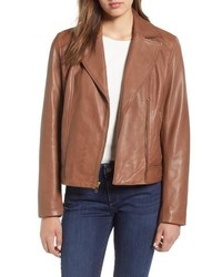 Cole Haan Drum Dyed Leather Moto Jacket