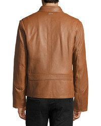 Andrew Marc Marc New York By Bedford Leather Moto Jacket Cognac