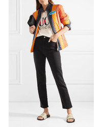 Gucci Embellished Paneled Shell Bomber Jacket