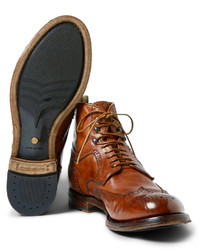 Officine Creative Anatomia Leather Brogue Boots