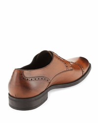 Ermenegildo Zegna Leather Cap Toe Derby Shoe Brown