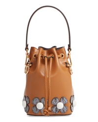 Fendi Mon Tresor Embellished Leather Bucket Bag