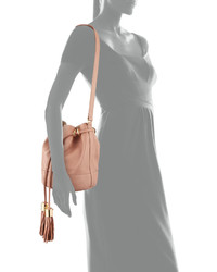 See by Chloe Vicki Small Leather Bucket Bag Nougat