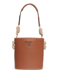 Prada Woven Leather Bucket Bag