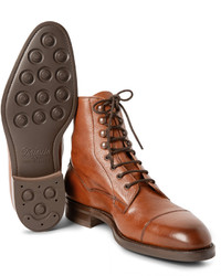 Edward Green Galway Cap Toe Grained Leather Boots