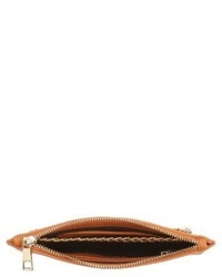 Faux Leather Crossbody Clutch Brown