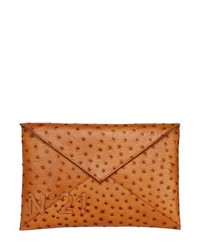 N°21 Ostrich Embossed Grained Leather Clutch