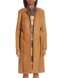 Partow Brushed Calfskin Leather Coat