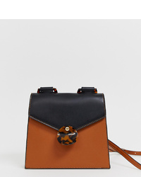 Liars & Lovers Brown Foldover Cross Body Bag With Tort Resin Detail