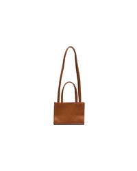 Telfar Brown Mini Leather Shopping Bag
