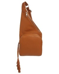 Street Level Faux Leather Crossbody Bag Brown