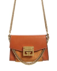 Givenchy Givency Nano Gv3 Leather Suede Crossbody Bag