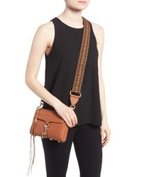 Rebecca Minkoff Mini Mac Leather Crossbody Bag With Guitar Strap Brown