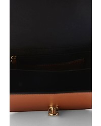 Topshop Oxford Faux Leather Crossbody Saddle Bag Brown