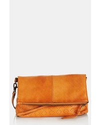 Topshop New Perforated Leather Crossbody Bag Tan