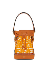 Fendi Transparent And Orange Pu Mini Mon Tresor Bag