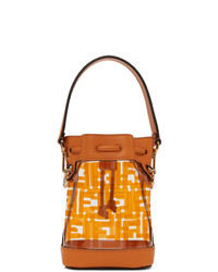 Fendi Transparent And Orange Pu Mini Mon Tresor Bag