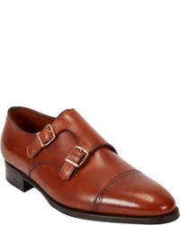 Tobacco Leather Double Monks