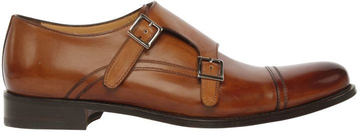 Francesco Benigno Brushed Leather Monk Strap Shoes, $339