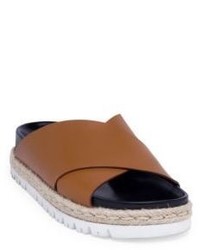 Marni Crisscross Leather Espadrille Sandals