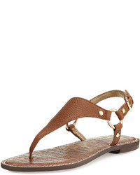 Sam Edelman Greta Tumbled Leather Flat Sandal
