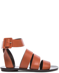 Proenza Schouler Multi Strap Leather Flat Sandals
