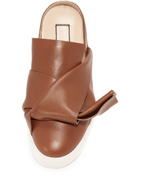 No.21 No 21 Flat Slides With Bow In Leather