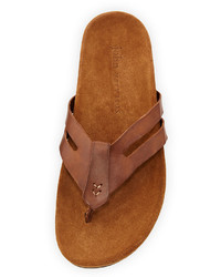 John Varvatos Artisan Leather Thong Sandal Brown