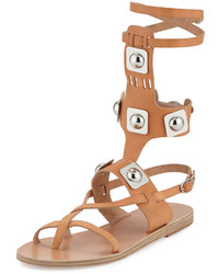Ancient Greek Sandals Peter Pilotto Low Studded Leather Gladiator Sandal Natural