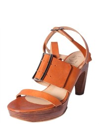 Ld Tuttle Tobacco Brown Orange The Nude Leather Heel Sandals 37
