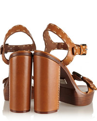 Michael Kors Michl Kors Janey Leather Platform Sandals