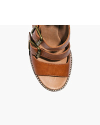 Madewell The Corin Buckle Sandal In Brown Leather