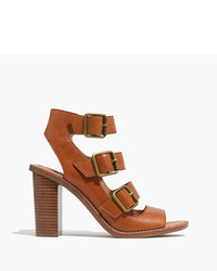 Madewell The Corin Buckle Sandal In Brown Leather