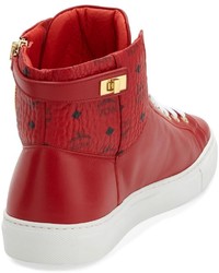 MCM Collection Leather High Top Sneakers