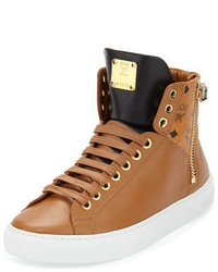 MCM Collection Leather High Top Sneakers