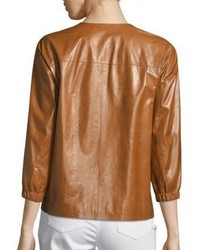 Lafayette 148 New York Wylie Lacquered Leather Jacket