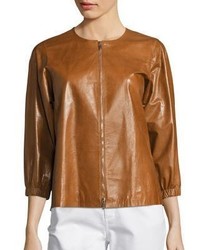 Lafayette 148 New York Wylie Lacquered Leather Jacket