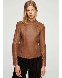Mango Zip Leather Jacket