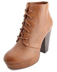 Charlotte Russe Chunky Heel Lace Up Platform Booties