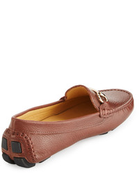 Neiman Marcus Daize Leather Flat Loafer Sepea