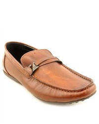 Kenneth Cole Reaction Time Away Brown Moc Leather Loafers Shoes