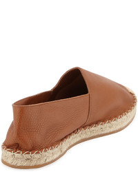Valentino Leather Espadrille Loafer Brown